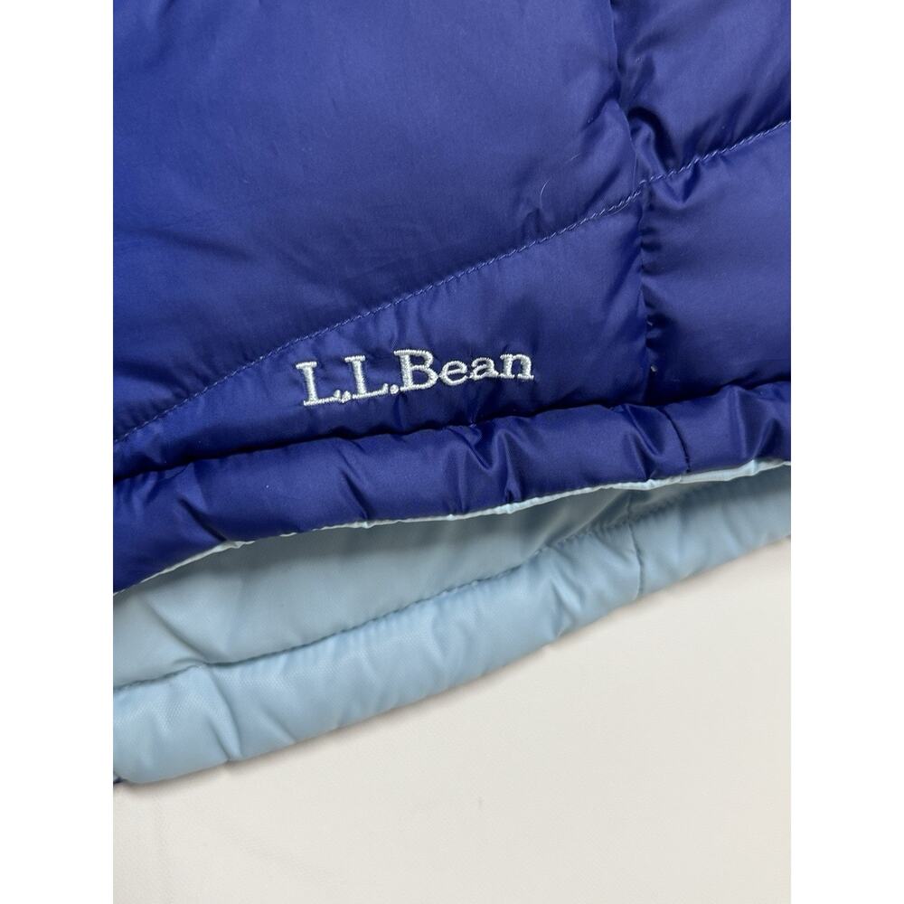 L.L.Bean Royal & Light Blue Reversible Goose Down Puffer Vest – Women’s Small - Picture 4 of 10